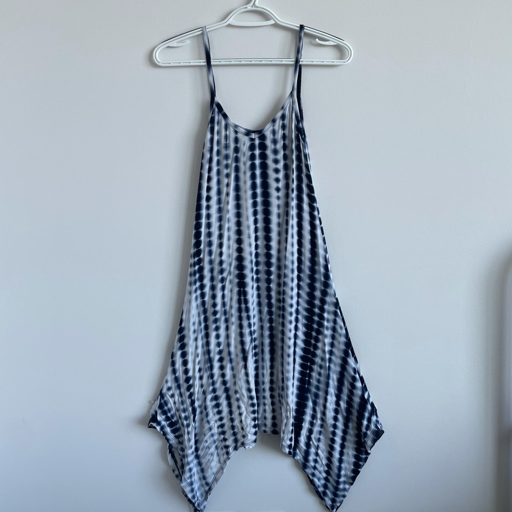 Blue and white dress